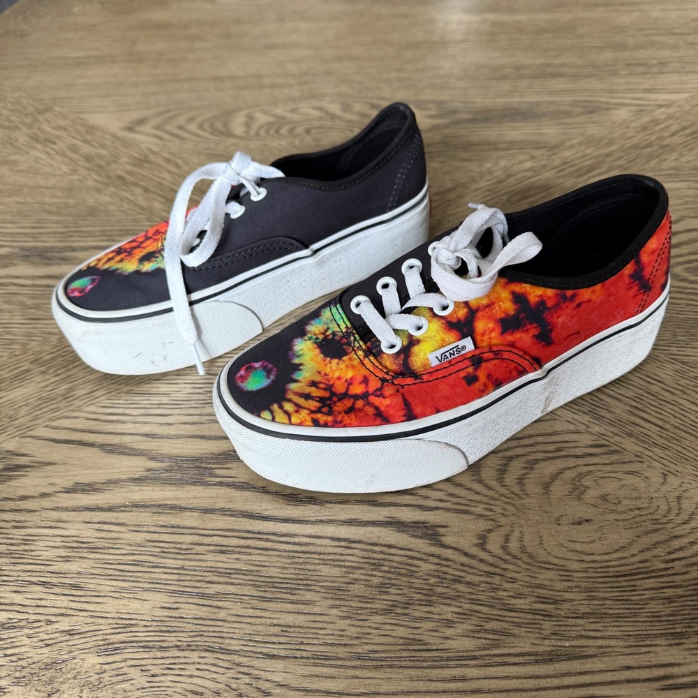 Vans Authentic Paradoxical Firey Bright Tie Dye Stackform Sneakers Womens 6